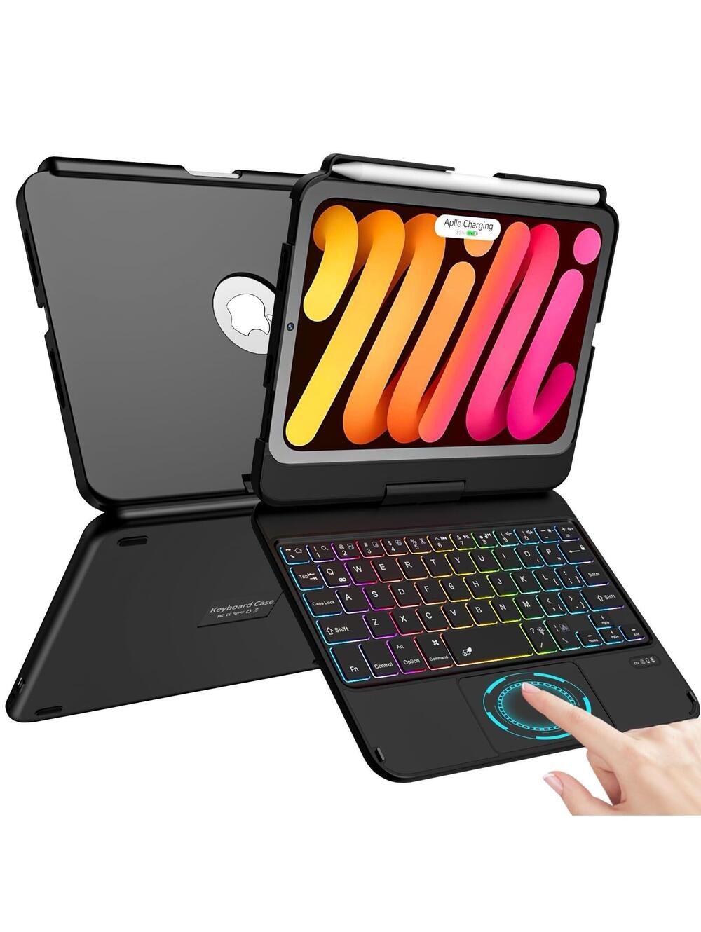 Keyboard Case for iPad Mini 7 & Mini 6 Color Backlit Trackpad Keyboard New